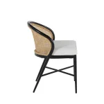 Qs Havana Wicker Side Chair, Midnight With Linen Snow Cushions - Image 5