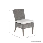 Qs Astoria Side Chair, Oyster With Linen Dove Cushions - Image 3