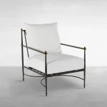 Qs Roma Aluminum Lounge, Slate With Linen Snow Cushions