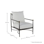 Qs Roma Aluminum Lounge, Slate With Linen Snow Cushions - Image 3