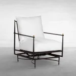 Qs Roma Aluminum Spring Lounge, Slate With Linen Snow Cushions