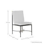 Qs Roma Aluminum Side Chair, Slate With Linen Snow Cushions - Image 3