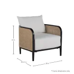 Qs Havana Wicker Lounge, Midnight With Linen Snow Cushions - Image 3