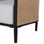 Qs Havana Wicker Lounge, Midnight With Linen Snow Cushions - Image 7
