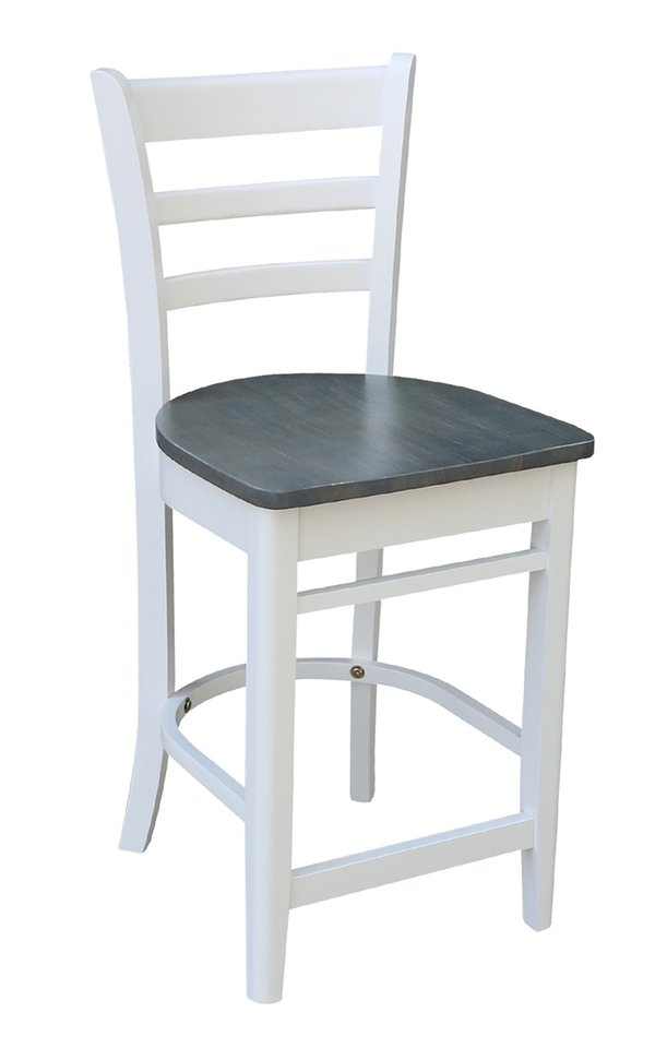 Dining Essentials - Emily Stool in Heather Gray & White