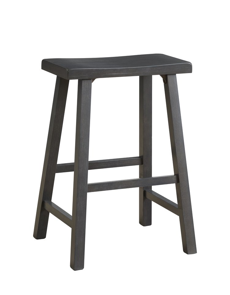 Dining Essentials- Saddle Seat Heather Gray Stool