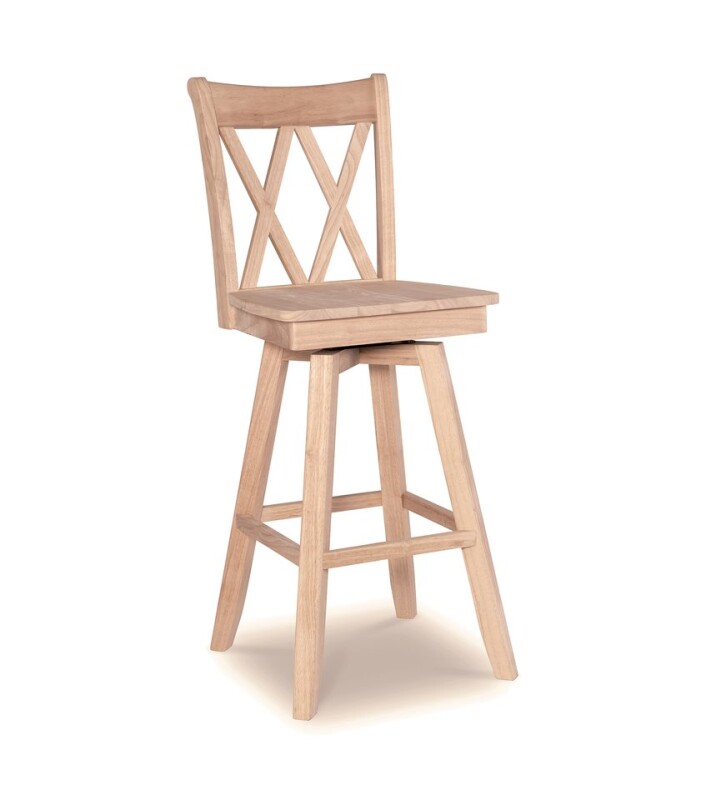 30'' Double XX Back Swivel Bar Stool