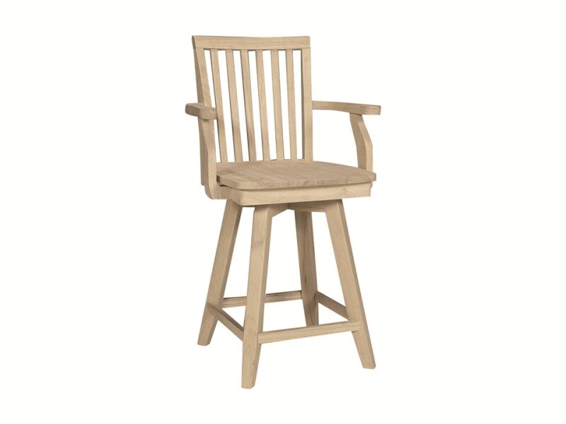24'' Mission Swivel Counter Stool w/Arms