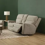 Score Fabric Power Reclining Loveseat with Console & Power Headrests & Lumbar - Image 3