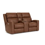 Score Fabric Power Reclining Loveseat with Console & Power Headrests & Lumbar - Image 8