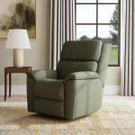 Porter Fabric & Leather Power Recliner with Power Headrest & Lumbar - Image 3