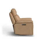 Refined Leather Power Swivel Gliding Recliner with Power Headrest & Lumbar - Image 8