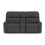 Rio Leather Reclining Loveseat with Console - Image 6