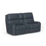 Rio Leather Power Reclining Loveseat with Console - Image 5