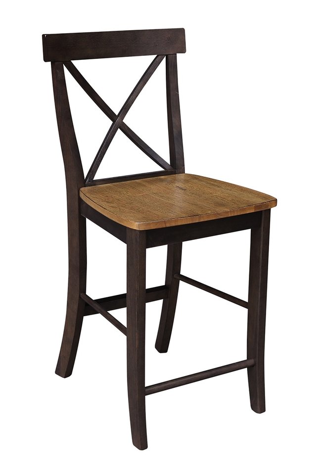 Dining Essentials - X-Back Stool in Hickory & Coal