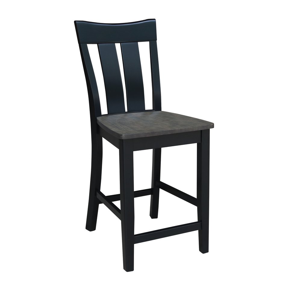 Cosmopolitan Collection - 24'' Ava Stool in Coal & Black