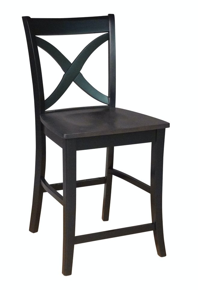 Cosmopolitan Collection - 24" Salerno Stool in Coal & Black