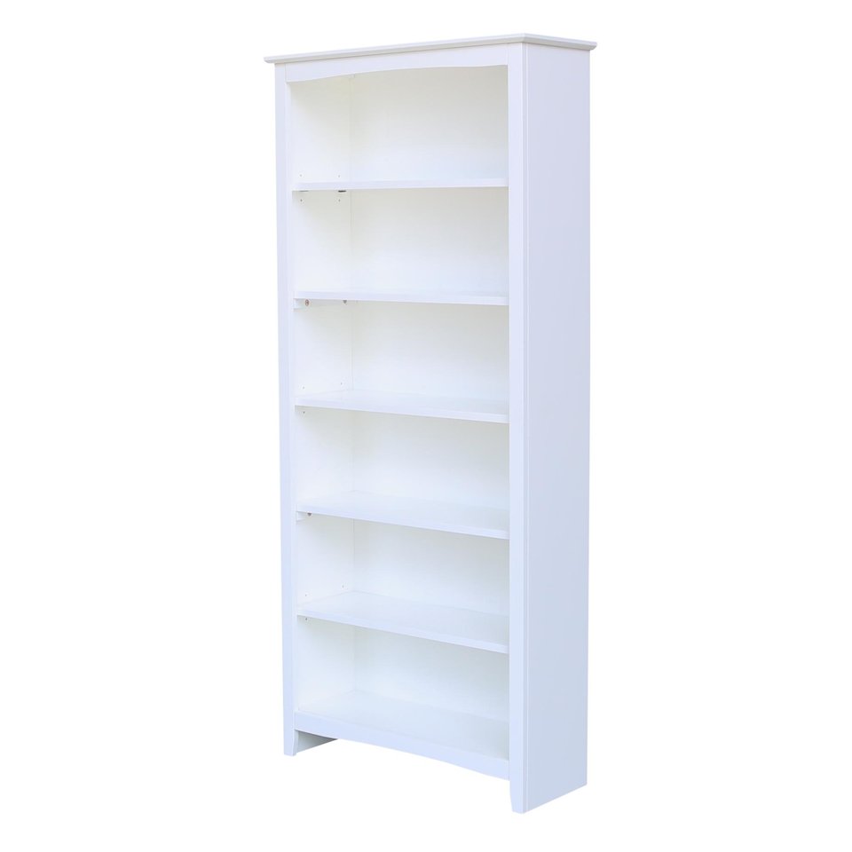 Tykes Collection - 72'' Shaker Bookcase in Pure White