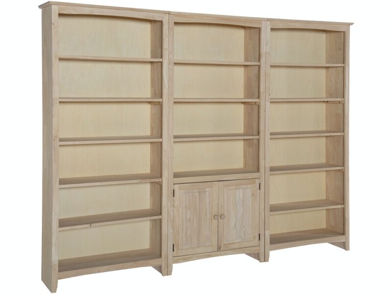 72 Inch High Bookshelfs (x3 bookshelf units) w/pair of bookcase doors - SH-3227F