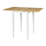 Dining Essentials - Small Drop Leaf Leg Table in Natural & White - Image 3