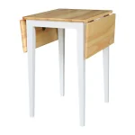 Dining Essentials - Small Drop Leaf Leg Table in Natural & White - Image 4