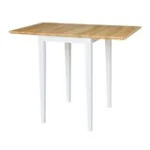 Dining Essentials - Small Drop Leaf Leg Table in Natural & White - Image 6