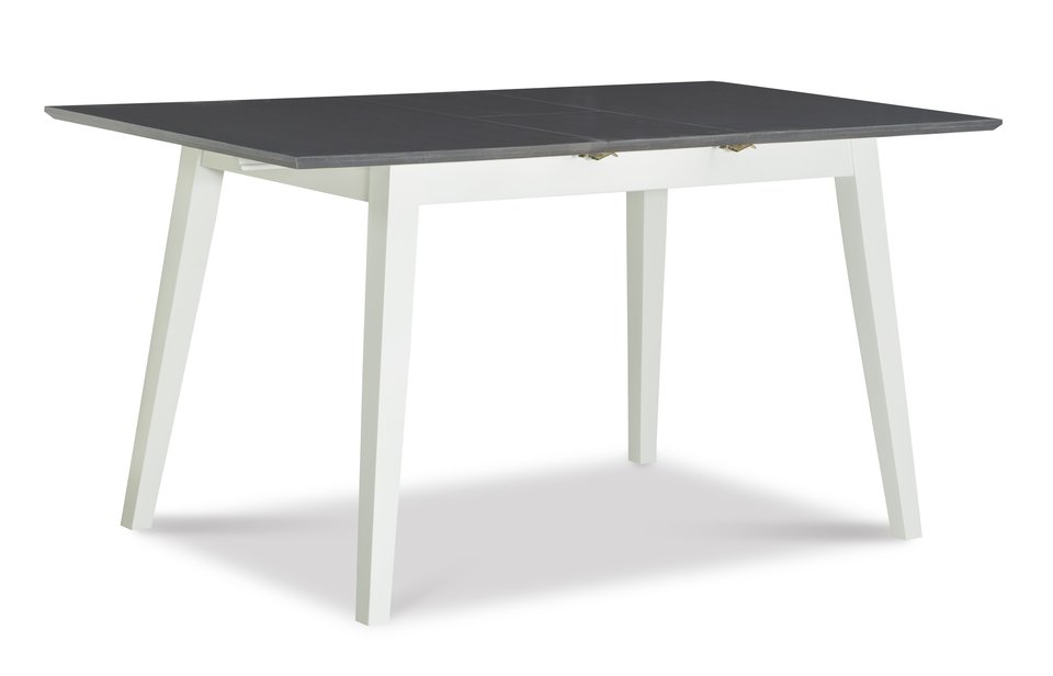 Dining Essentials - Mid-Century Modern Extension Table in Heather Gray and White
