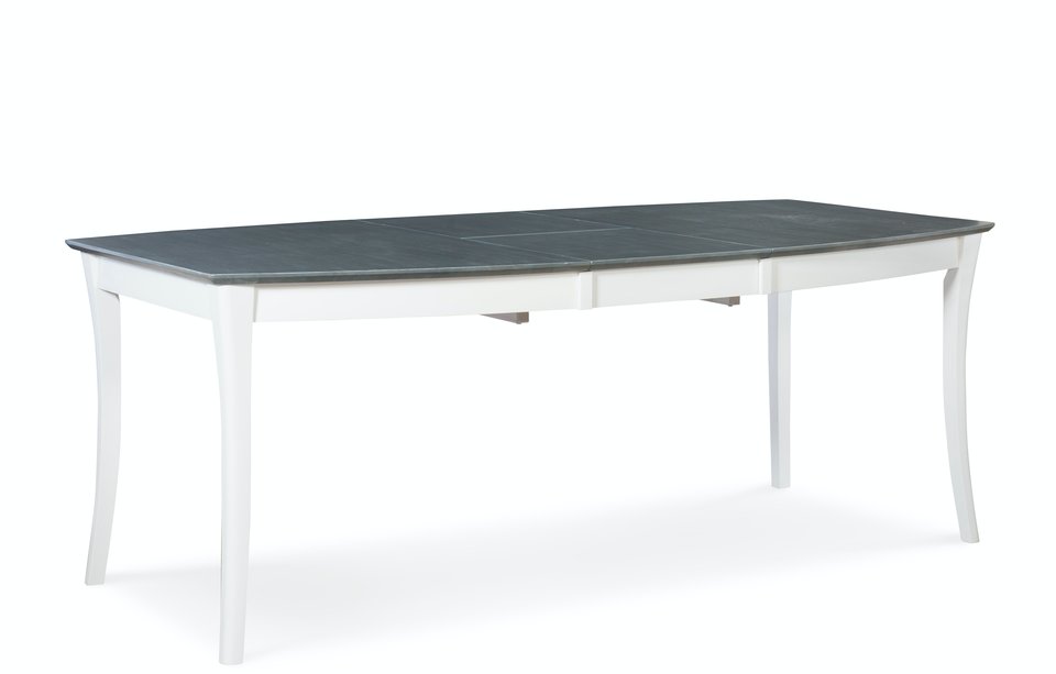 Cosmopolitan Collection - Salerno Butterfly Extension Table in Heather Gray & White