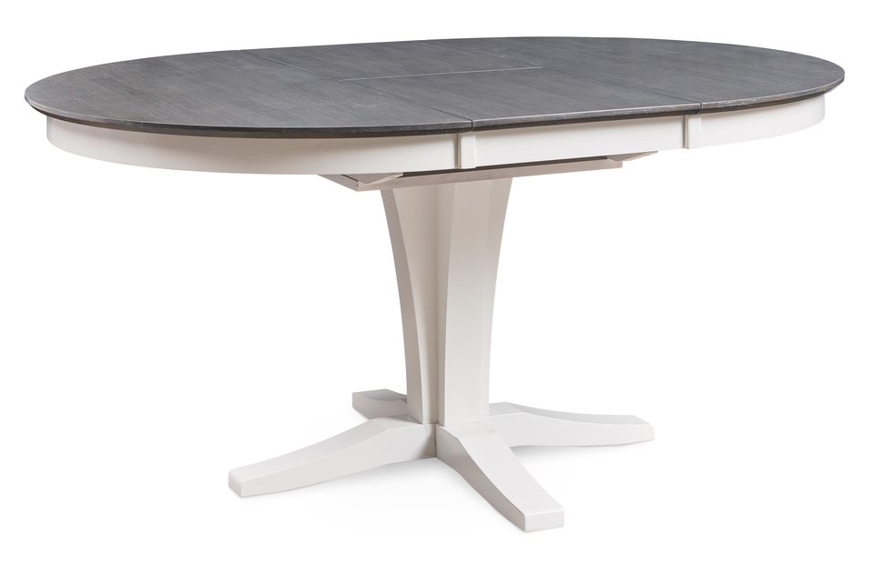 Cosmopolitan Collection - 48" x 66" Ext Top w/30"H Verona Pedestal in Heather Gray and White - T05-4866XBT