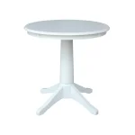 30'' Pedestal Table in Pure White