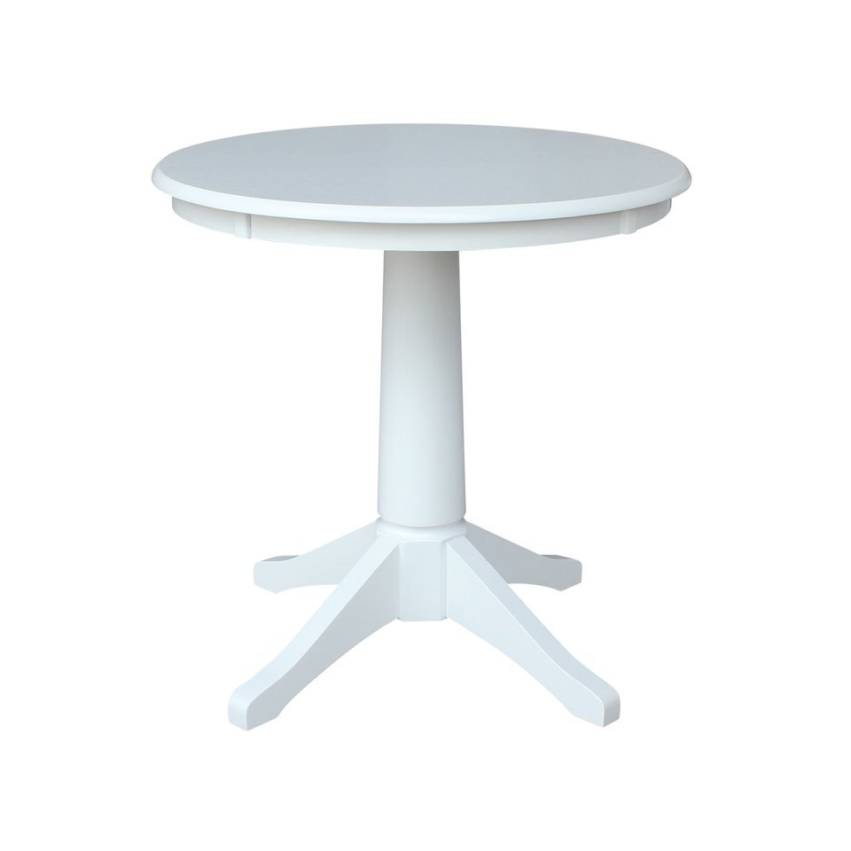 30'' Pedestal Table in Pure White