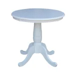 Dining Essentials - 30'' Round Table Top w/30"H Traditional Pedestal in Pure White