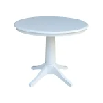 Dining Essentials - 36'' Round Pedestal Table w/ 30"H Transitional Pedestal in Pure White