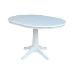 Dining Essentials - 36" Extension Table Top w/ 30"H Transitional Pedestal in Pure White