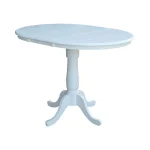 Dining Essentials - 36" Extension Table Top w/36"H Traditional Pedestal w/Extension in Pure White