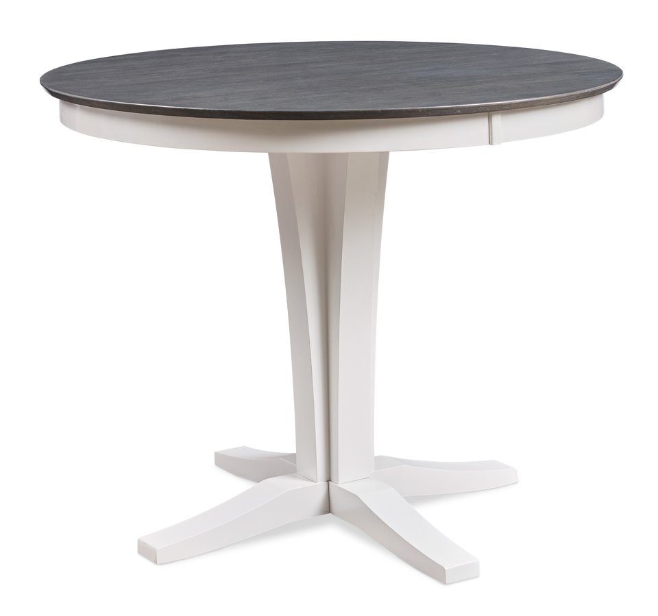 Cosmopolitan Collection - 48" Sienna Round Solid Top w/ 36" Verona Pedestal in Heather Gray and White - T08-4536B