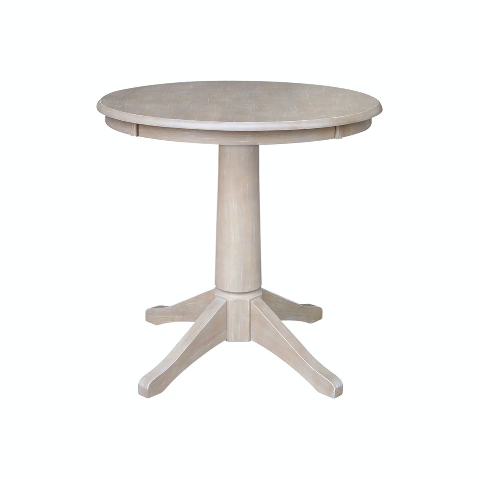 Dining Essentials - 30'' Round Table Top w/ 30"H Transitional Pedestal in Taupe Gray