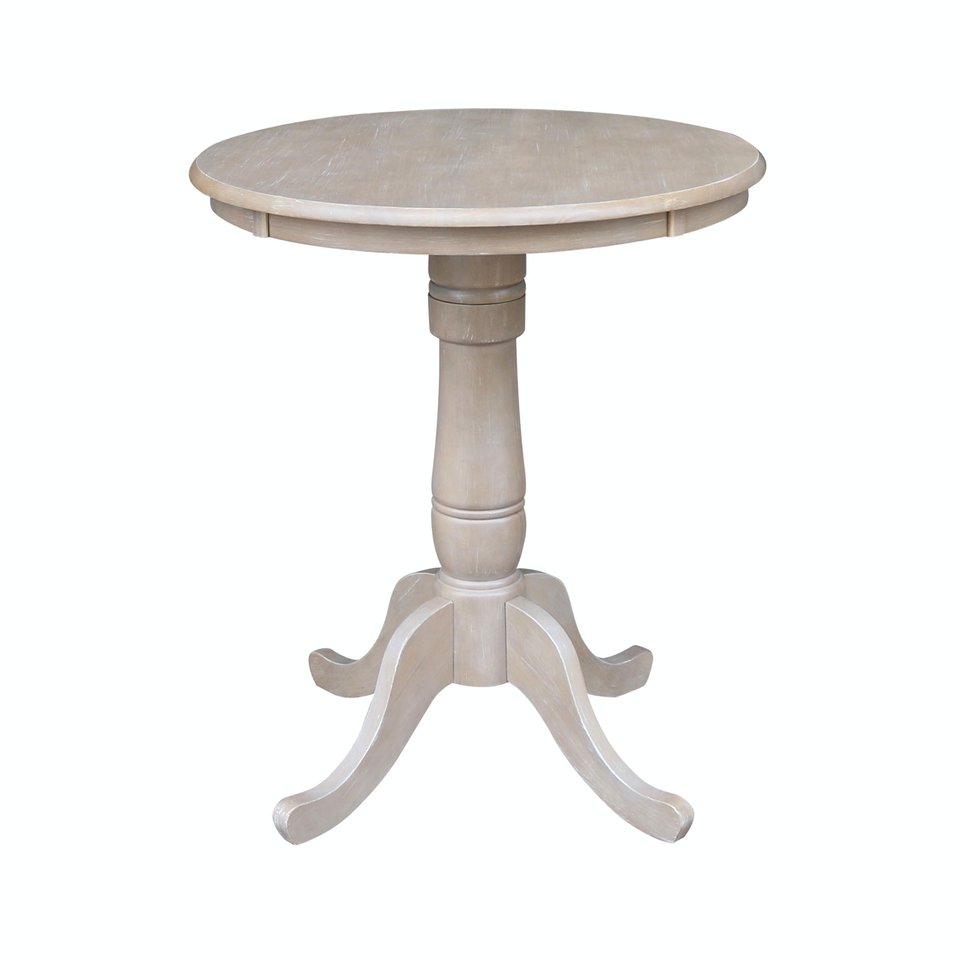 Dining Essentials - 30''Round Table Top w/36"H Traditional Pedestal w/Extension in Taupe Gray