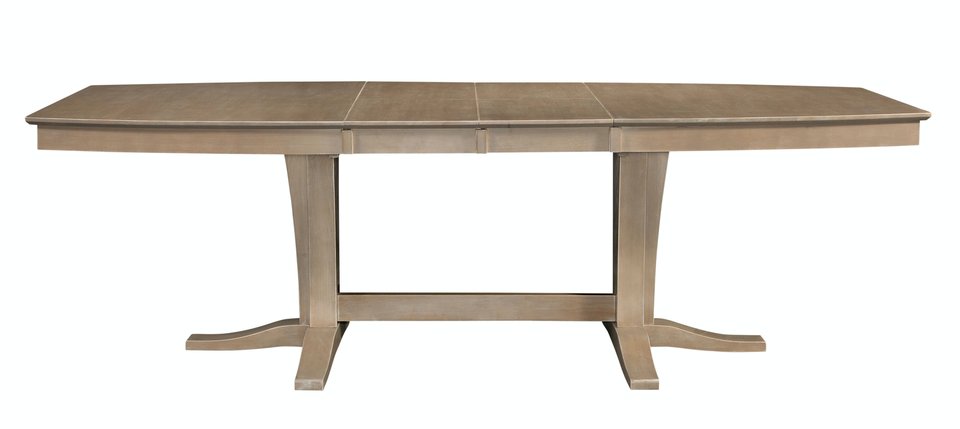 Cosmopolitan Collection - Extension Table Top and Double Pedestal Base in Taupe Gray - T09-4096XXT