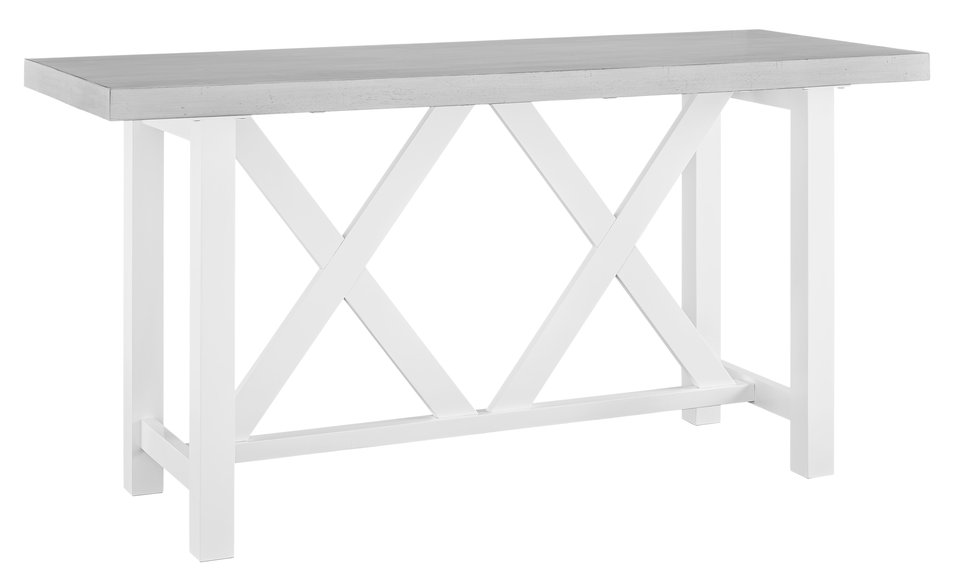 Hampton Collection - Double X Counter Table in Chalk and White
