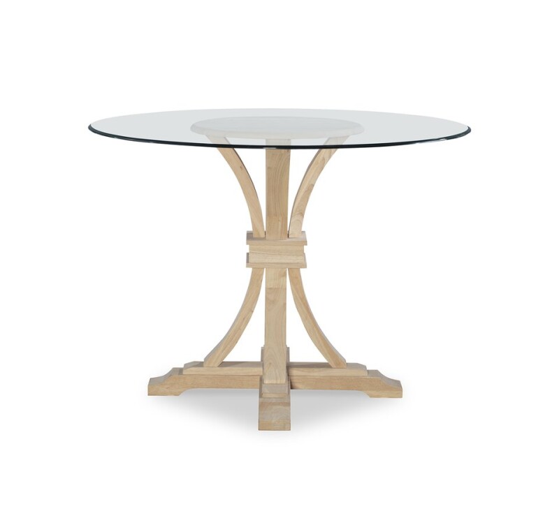 36" Flair Pedestal Base with 48" Glass Top - T-12B-36-GLASS