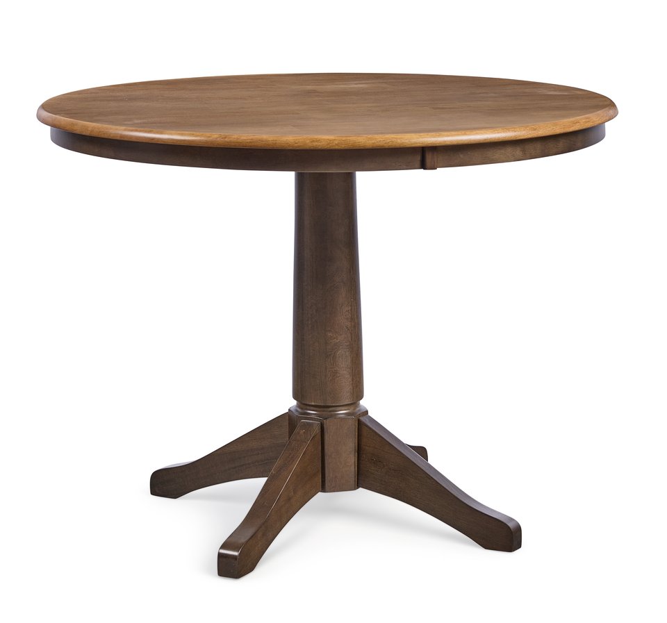 Dining Essentials - 42" Round Solid Top w/ 30"H Transitional Pedestal in Hickory and Coal - T145-27B