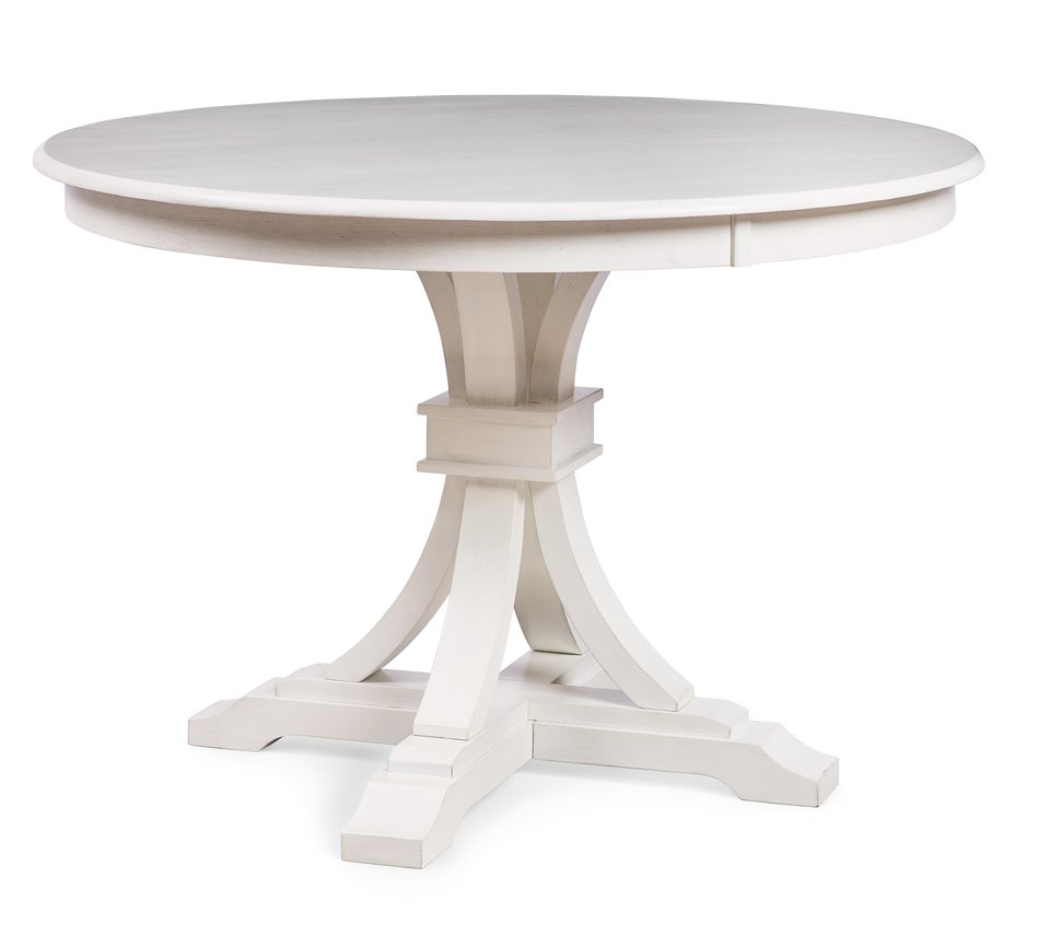 Hampton Collection - 48" Round Solid Top w/36" Flair Pedestal Base in Chalk - T28-12B-36
