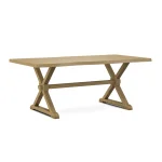 Farmhouse Live Edge Table Top w/ Farmhouse Trestle Base - T-4074A