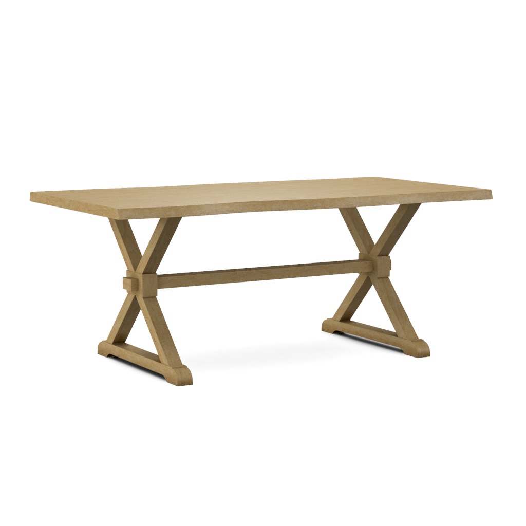 Farmhouse Live Edge Table Top w/ Farmhouse Trestle Base - T-4074A