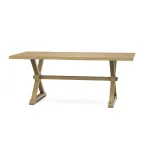 Farmhouse Live Edge Table Top w/ Farmhouse Trestle Base - T-4074A - Image 6