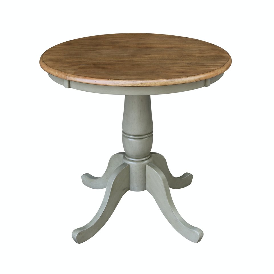 Dining Essentials - 30'' Round Table Top w/ 30" Traditional Pedestal in Hickory/Stone