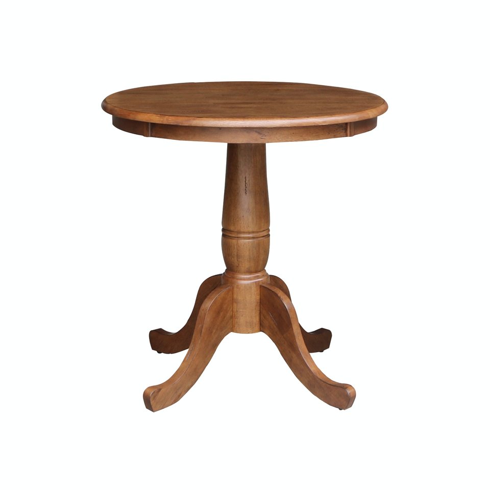 Dining Essentials - 36'' Round Tabe Top w/ 30''H Traditional Pedestal in Bourbon Oak - T42-36RT