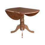 Dining Essentials - Round Drop Leaf Pedestal Table in Bourbon Oak - Image 4