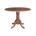Dining Essentials - Round Drop Leaf Pedestal Table in Bourbon Oak - Image 7